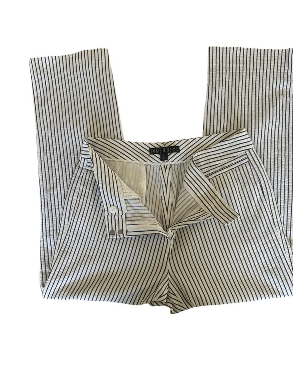 Lafayette 148 New York Striped Seersucker Pants Size 4, EUC